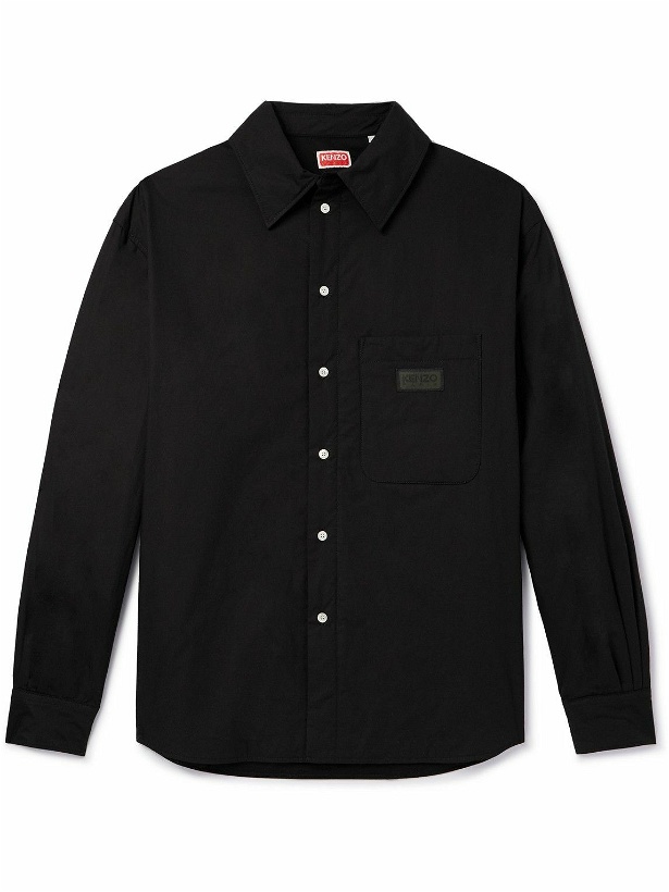 Photo: KENZO - Logo-Appliquéd Padded Cotton Overshirt - Black