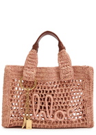 Chloe Summer Banana Mini Leather and Raffia Tote - Natural - One Size