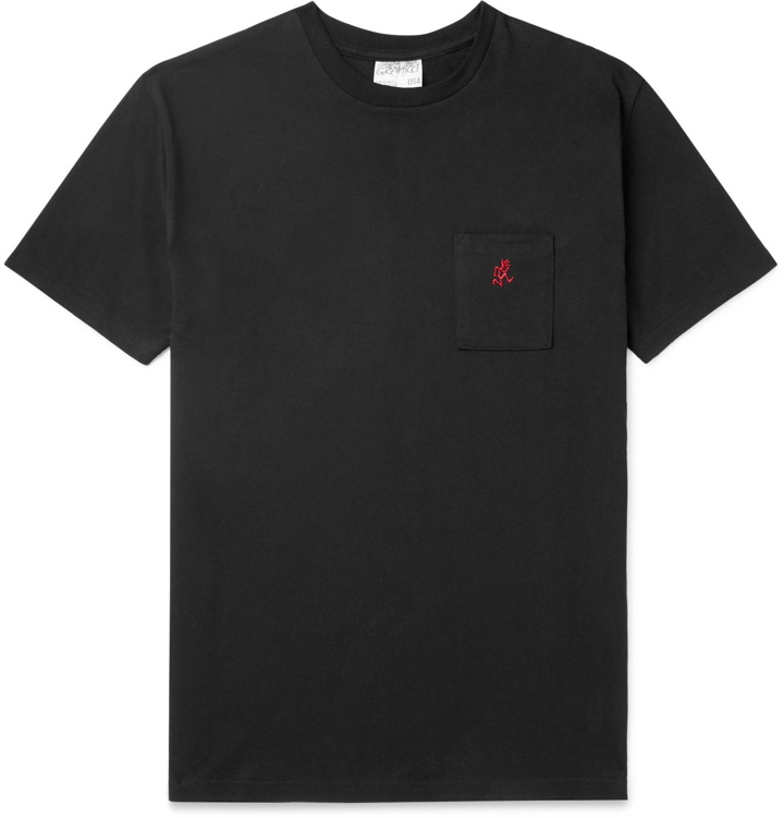 Photo: Gramicci - Logo-Embroidered Cotton-Jersey T-Shirt - Black