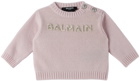 Balmain Baby Pink Embroidered Sweater