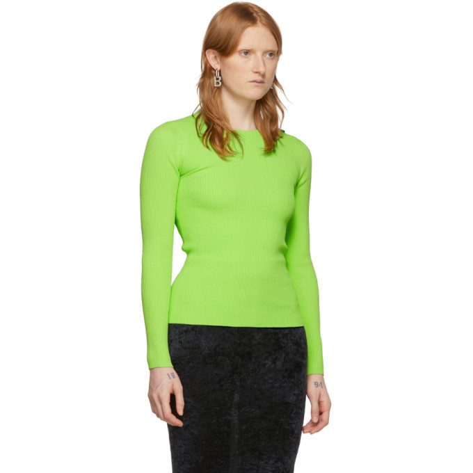 Balenciaga neon green discount sweater