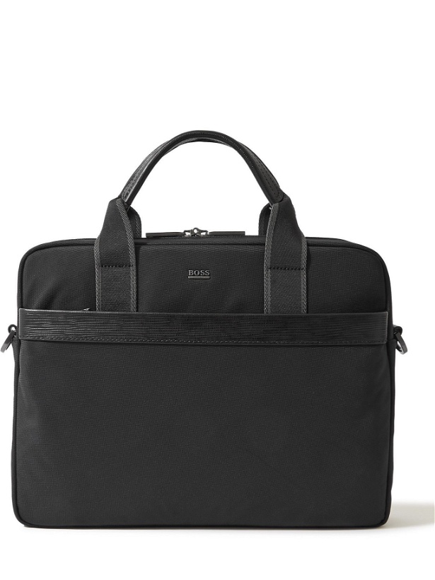 Photo: Hugo Boss - Leather-Trimmed Shell Briefcase