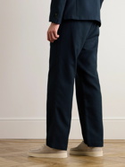 Mr P. - Edward Straight-Leg Waffle-Knit Organic Cotton Suit Trousers - Blue