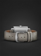 NOMOS Glashütte - Tetra Azure Hand-Wound 29.5mm Stainless Steel and Textured-Leather Watch, Ref. No. 496
