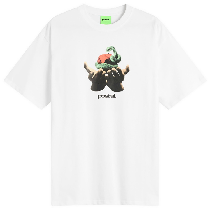 Photo: POSTAL Men's Forbidden Fruit T-Shirt in White
