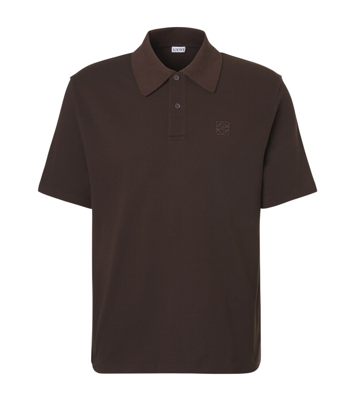 Photo: Loewe Anagram cotton piqué polo shirt