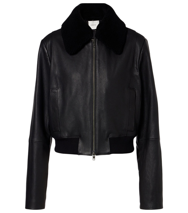 Photo: Vince Shearling-trimmed leather jacket