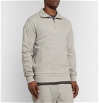Oliver Spencer Loungewear - Milner Mélange Ribbed Cotton Half-Zip Sweatshirt - Neutrals
