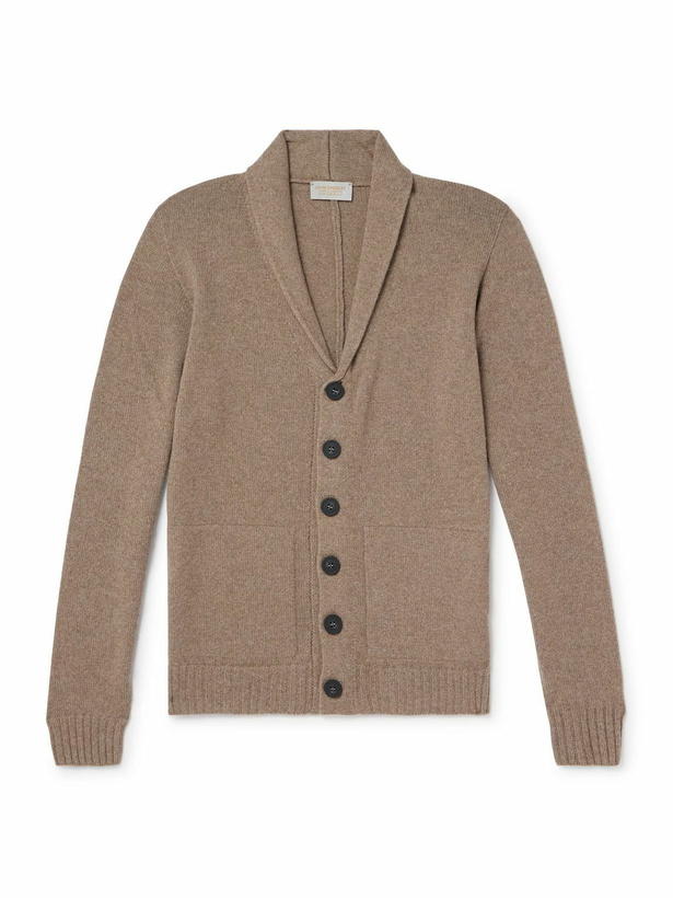 Photo: John Smedley - Rockford Shawl-Collar Recycled-Cashmere and Merino Wool-Blend Cardigan - Brown