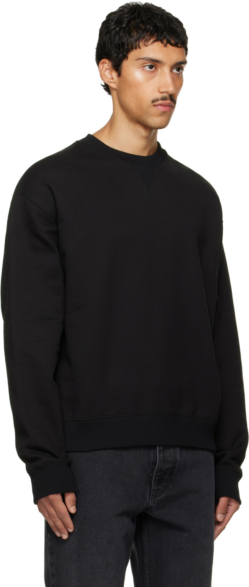 Jil Sander Black Cotton Terry Crew-Neck Sweatshirt