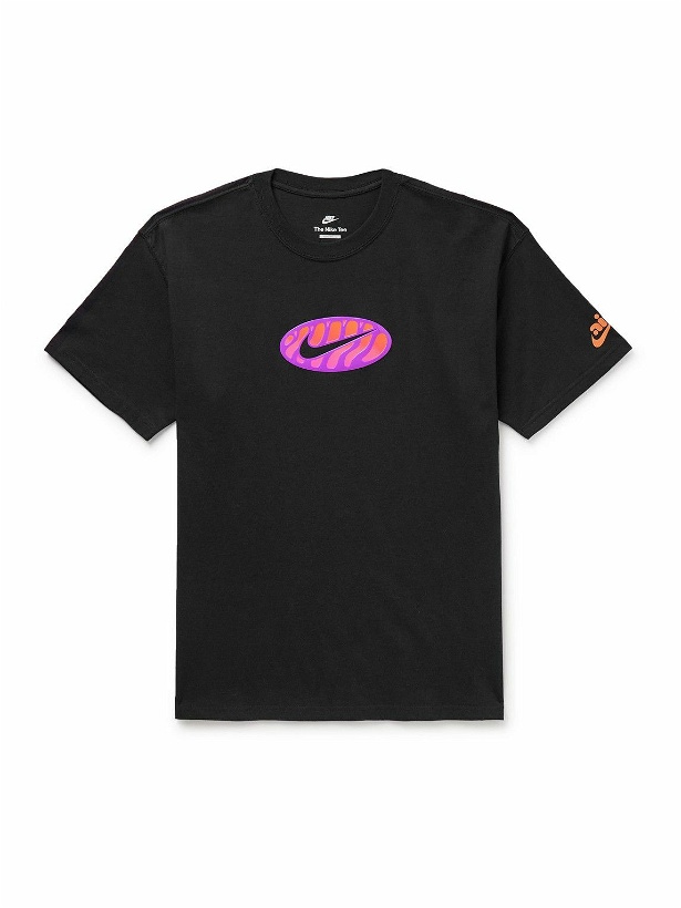 Photo: Nike - Sportswear Logo-Appliquéd Cotton-Jersey T-Shirt - Black