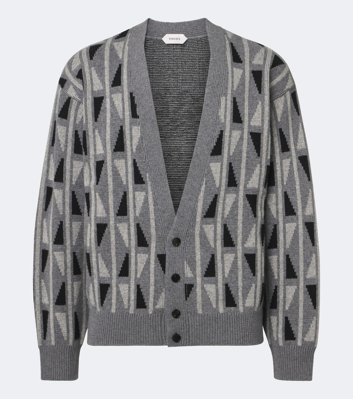 Versace Jacquard wool and cashmere cardigan