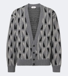 Versace Jacquard wool and cashmere cardigan