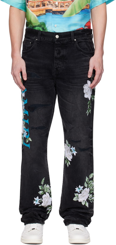 Photo: AMIRI Black Embroidered Jeans