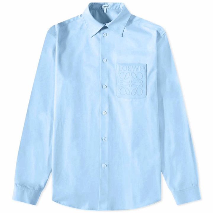 Photo: Loewe Men's Anagram Pocket Shirt in Ash Blue