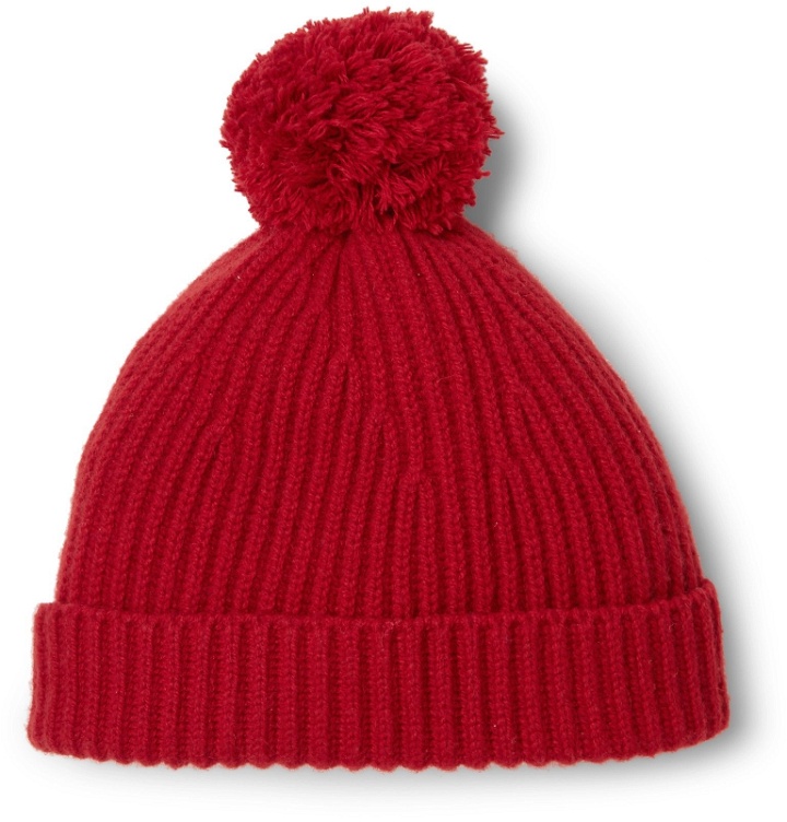 Photo: Connolly - Goodwood Ribbed Cashmere Beanie - Red