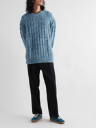 Maison Margiela - Cotton-Blend Bouclé Sweater - Blue