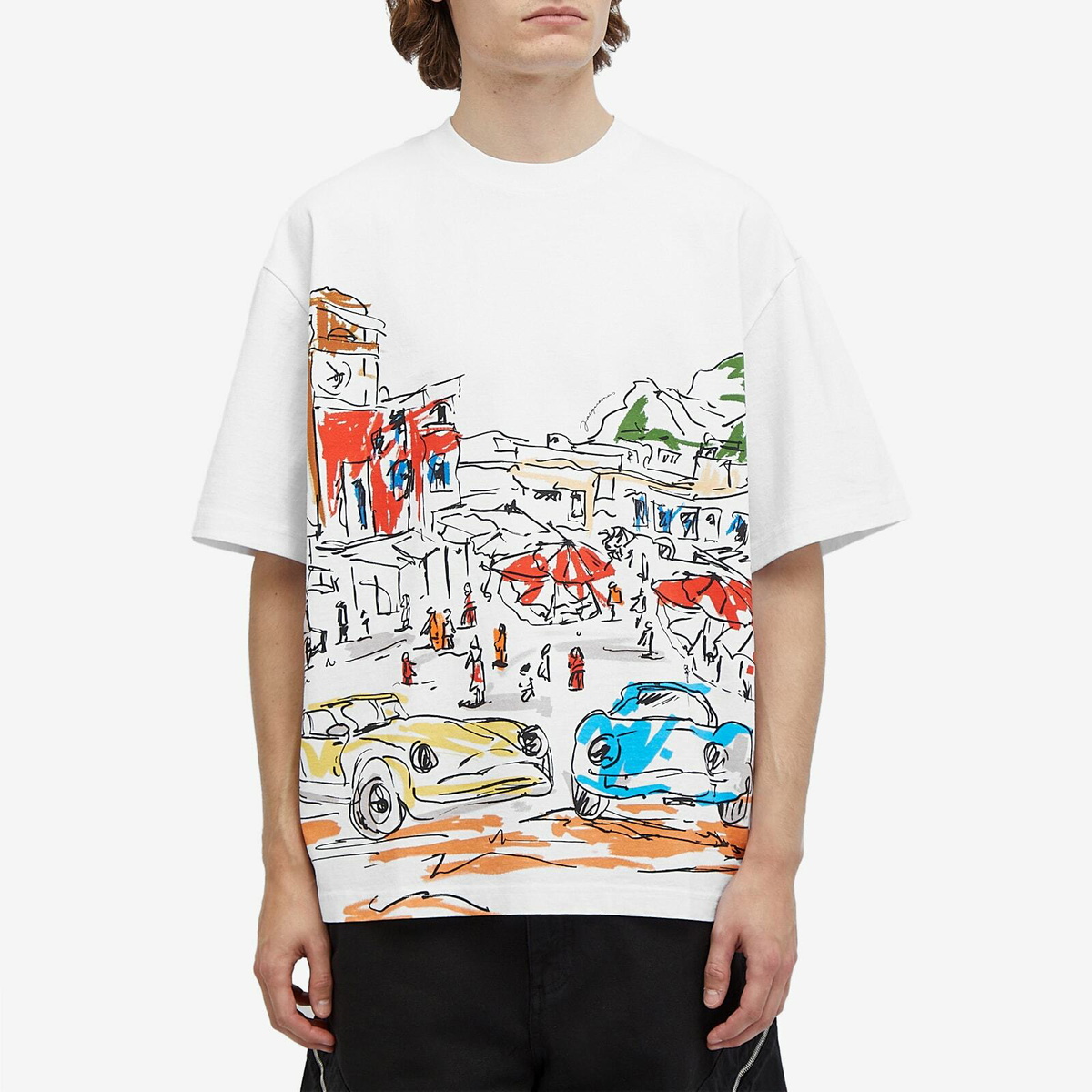 Jacquemus Men's Largo Printed T-Shirt in White Jacquemus