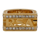 Versace Gold Crystal Cut-out Logo Ring