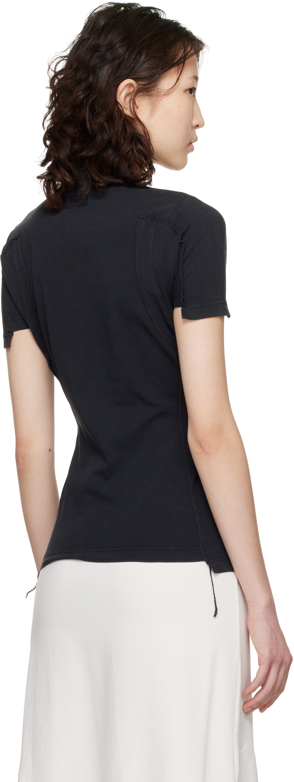 VETEMENTS Black Cut-Up Baby T-shirt