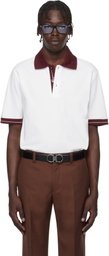 Ferragamo White Color Block Polo