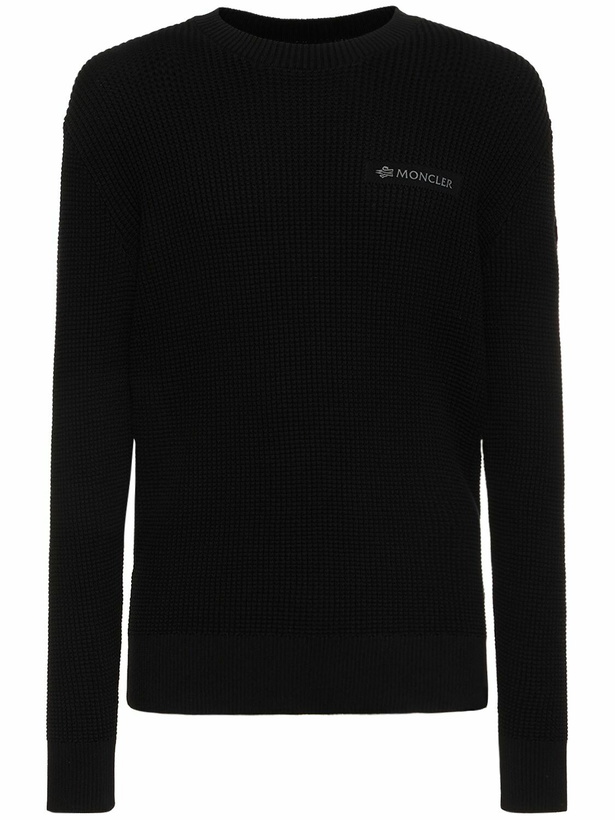 Photo: MONCLER - Cotton Waffle Stitch Crewneck Sweater