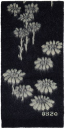 032c Black Melting Daisies Scarf