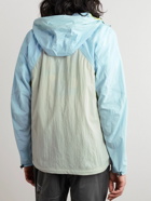 And Wander - Maison Kitsuné Colour-Block Shell Hooded Jacket - Blue