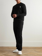 Moncler - Appliquéd Logo-Flocked Cotton-Jersey Sweatshirt - Black