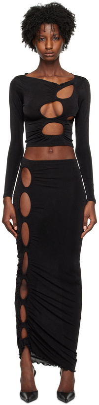 Photo: TYRELL SSENSE Exclusive Black Blouse & Midi Skirt Set