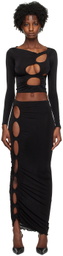 TYRELL SSENSE Exclusive Black Blouse & Midi Skirt Set