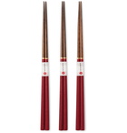 BY JAPAN - Kawai Gokukanshitsu Three-Pack Wood Chopsticks - Red