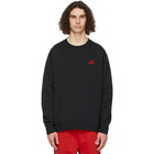 Nike Black and Red Sportswear Club Sweatshirt