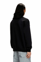 Diesel Sweatshirt with distressed flocked logo - Sweaters Mens in Black