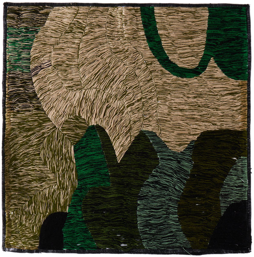 Luna Del Pinal Khaki & White Field Topographic Cushion Cover