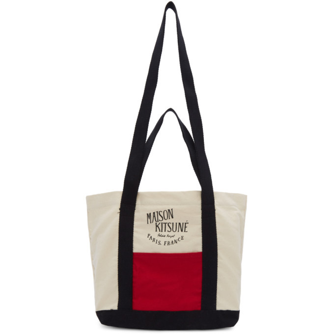 Maison Kitsune Multicolor Small Colorblock Shopping Tote Maison