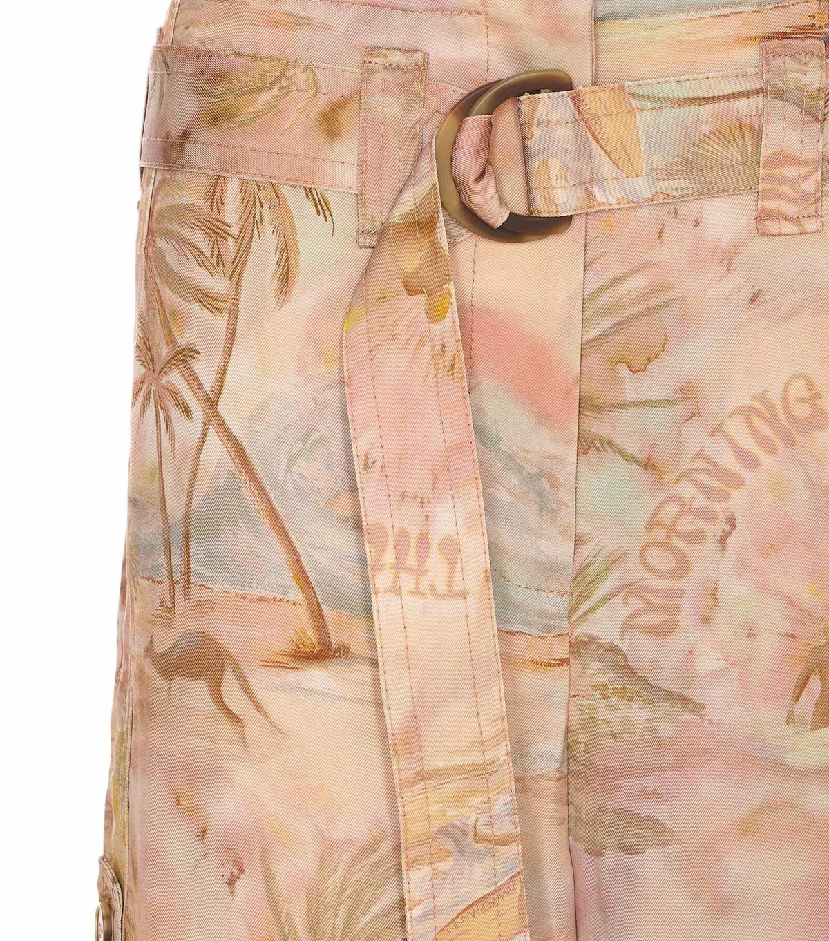 パンツ ZIMMERMANN ILLUMINATE PANTS Zimmermann - Illuminate Khaki Cotton Cargo Pant | Mitchell