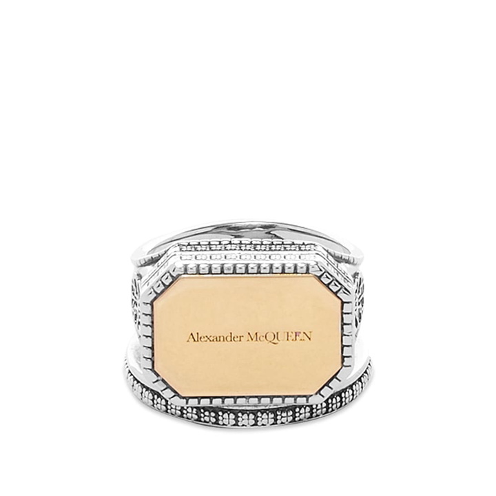 Photo: Alexander McQueen Men's Signature Signet Ring in Gold