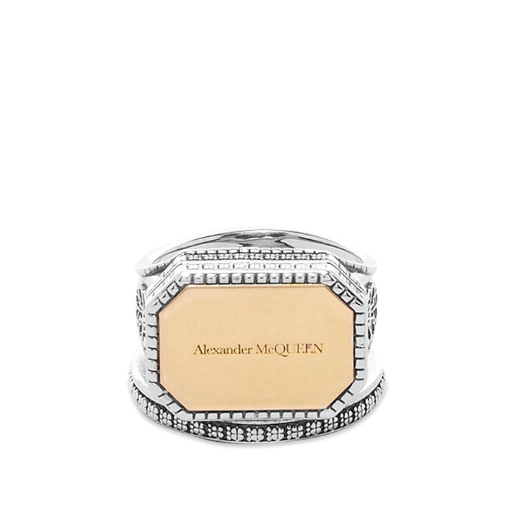 Photo: Alexander McQueen Men's Signature Signet Ring in Gold