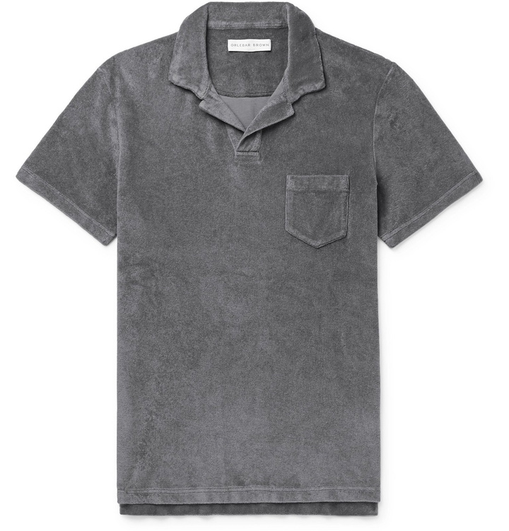 Photo: Orlebar Brown - Cotton-Terry Polo Shirt - Gray