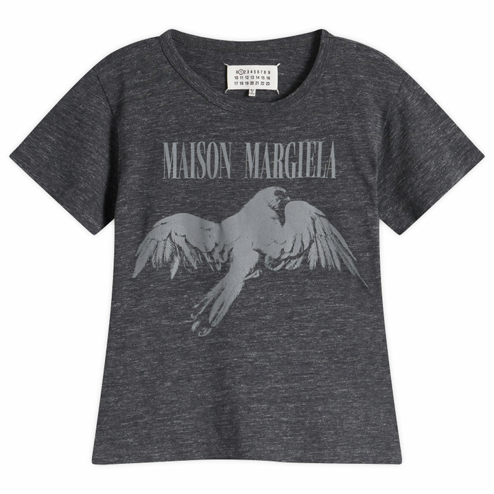 Photo: Maison Margiela Women's Bird Fitted T-Shirt in Dark Grey Melange