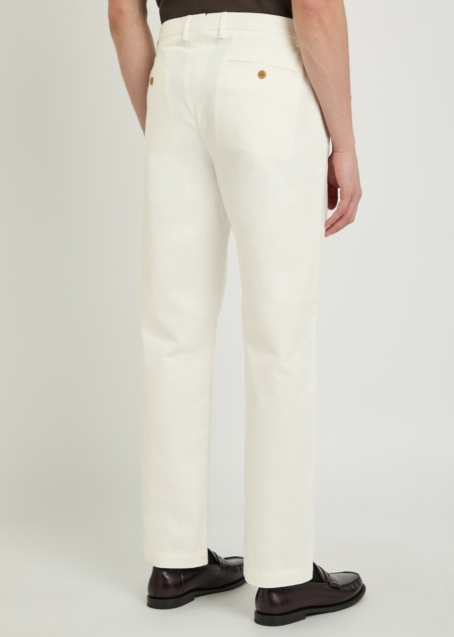 Sunspel Straight-leg Cotton Trousers White