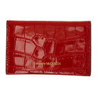 Alexander McQueen Red Croc Skull Envelope Card Holder