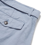 Officine Générale - Julian Slim-Fit Garment-Dyed Cotton and Linen-Blend Shorts - Blue