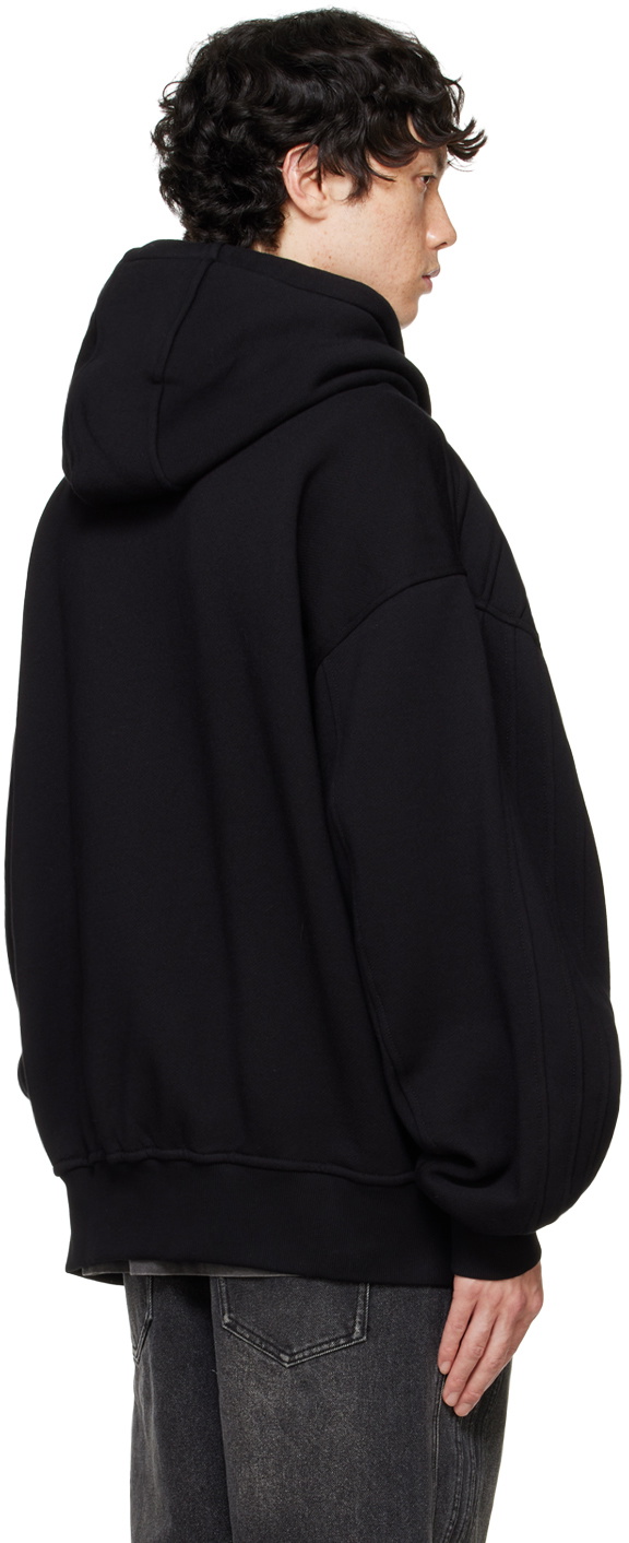 Feng Chen Wang Black Pleated Hoodie