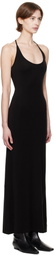 Fax Copy Express Black Afternoon Stretch Series Slim-Fitting Maxi Dress