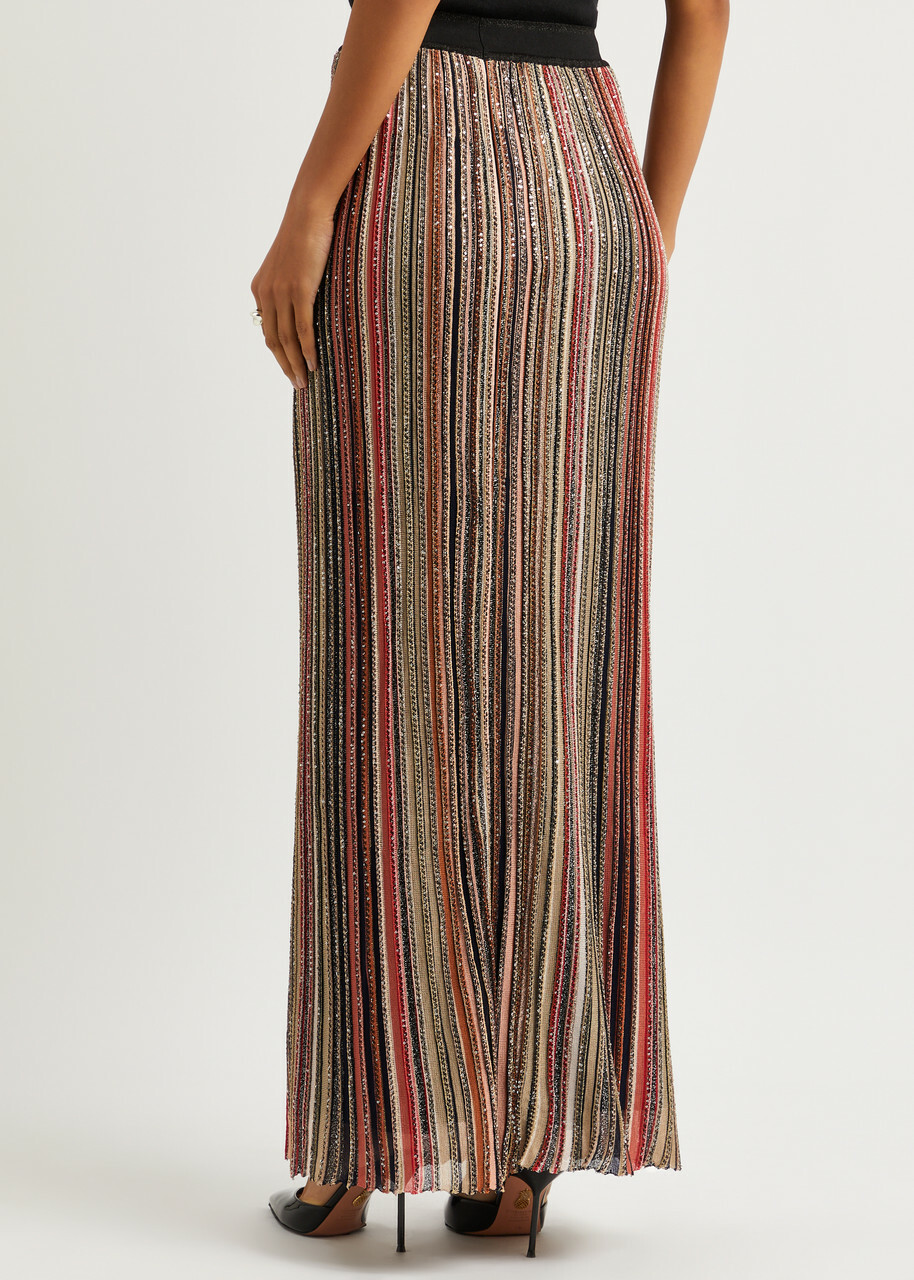 スカート Missoni Ankle-Length Skirt With Ribbed Texture Missoni Striped Embellished Ribbed-knit Maxi Skirt