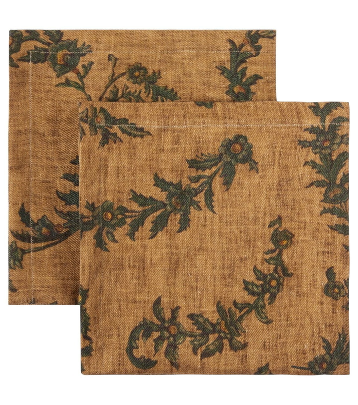Photo: The House of Lyria Teigne set of 2 printed linen napkins