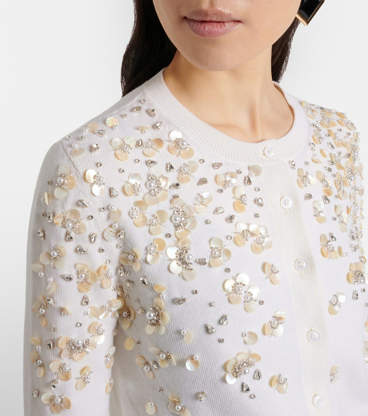 Oscar de la Renta Embroidered virgin wool cardigan