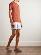 Onia - Straight-Leg Striped Stretch-Cotton Seersucker Shorts - Blue